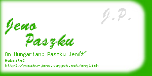 jeno paszku business card